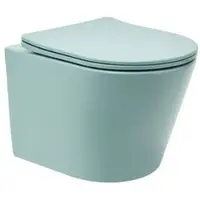 Siko SAT Infinitio Wand-WC-Set Hänge-WC spülrandlos WC-Sitz Absenkautomatik inkl. Montageset, Grün matt