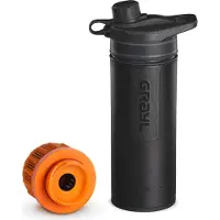 WatPass Grayl GeoPress Outdoor- & Reisewasserfilter mit 1 Ersatzfilter - Covert Black