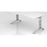 Hjh OFFICE PRO FARO 18 S - 180 x 100 höhenverstellbar Weiß/Silber