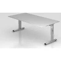 Hjh OFFICE PRO MEGA 2E S - 200 x 100 Grau/Silber höhenverstellbar