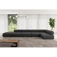 ALTDECOR Modulares Sofa Ecksofa in L-Form - Favio-L3 - 475x190x70 cm Schwarz universal, links/rechts Corner modular Sofa Eckcouch Couch Wohnlandschaft Cauchsofa Polstersofa
