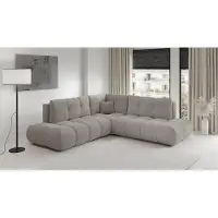 Masseno Ecksofa DUCA II R-S mit Schlaffunktion L-Form, Sofa mit Bettkasten, Wohnzimmersofa, Couch, Soffa, Bettsofa, Couchgarnitur- Grau, CURIO 83