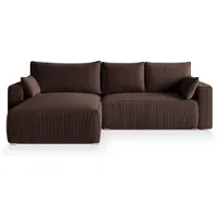 Masseno Ecksofa FORIL P mit Schlaffunktion L-Form, Sofa mit Bettkasten, Wohnzimmersofa, Couch, Soffa, Bettsofa, Couchgarnitur- Braun, POSO 06