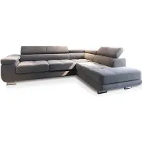 Masseno Ecksofa SELVA R-S mit Schlaffunktion L-Form, Sofa mit Bettkasten, Wohnzimmersofa, Couch, Soffa, Bettsofa, Couchgarnitur- Hellgrau, MONOLITH 84