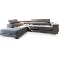 Masseno Ecksofa SELVA L-S mit Schlaffunktion L-Form, Sofa mit Bettkasten, Wohnzimmersofa, Couch, Soffa, Bettsofa, Couchgarnitur- Hellgrau, MONOLITH 84