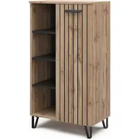Vicco Kommode Amber Eiche Wotan 35 x 110 cm mit 1 Tür, Model 47682