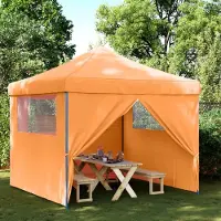 vidaXL Stabli Partyzelt Faltbar Pop-Up mit 4 Seitenteilen Orange - Pavillons & Partyzelte Design944987