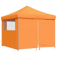 Syfax Partyzelt Faltbar Pop-Up mit 4 Seitenteilen Orange