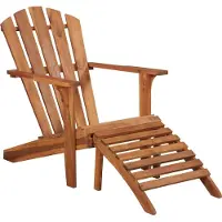 Syfax Adirondack-Gartensessel mit Fußablage Akazie Massivholz