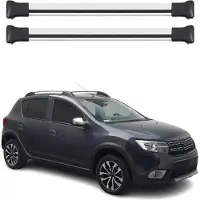 Omtec Dachträger Grundträger Gepäckträger für Dacia Sandero Stepway 2012-2020 Alu Grau
