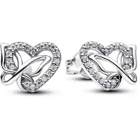 Pandora 294476C01 Damenohrringe Silber Verschlungenes Herz & Schmetterling