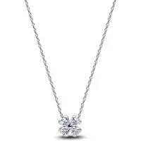 Pandora 394502C01 Silber-Kette für Damen Funkelnder Glücksklee