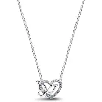 Pandora 394477C01 Damencollier Silber Verschlungenes Herz & Schmetterling