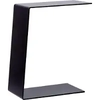 Mayaadi Home C-förmiger Beistelltisch ST1 Schwarz Metall 40x30x55 cm mit Ablagefläche, keine Montage erforderlich