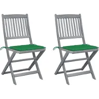 Syfax Klappbare Gartenstühle 2 Stk. mit Kissen Massivholz Akazie