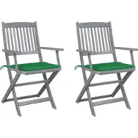 vidaXL Möbel Klappbare Gartenstühle 2 Stk. mit Sitzkissen Massivholz Akazie - Gartenstühle 3064487
