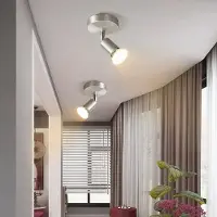 ZMH LED Deckenstrahler 1 Flammig 2ER Deckenleuchte Modern GU10 Deckenspot Schwenkbar 350°Drehbar Wandstrahler Spot Edelstahl Wohnzimmer Schlafzimmer