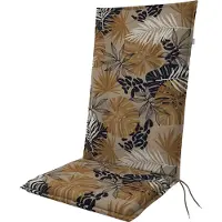 Doppler Stuhlauflage Hochlehner Living 119x48x6 cm, Blumenmuster, orange schwarz weiss