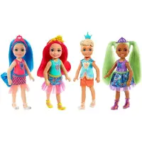 Mattel GJJ97 Barbie Dreamtopia Chelsea Mädchen Puppe mit pinken Haaren und gelbem Diadem