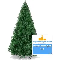 TK Gruppe Tannenbaum künstlich 180 cm - Weihnachtsbaum grün - naturgetreue Nordmanntanne - täuschend echt mit Ständer (Premium)