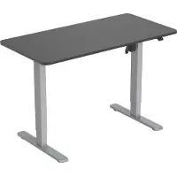 Equip Elektrisches-Sitz- Steh-Tischgestell, mit Tischplatte, grau, Gerade, Rechteckige Form, Kunststoff, Edelstahl, Homeoffice, Büro, Matt
