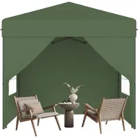 YRHome 2,5x2,5 m Pop-Up Gartenpavillon, Ein-Knopf Schnellaufbau, wasserdicht & UV-Schutz, mit 4 Seitenwänden, inkl. Tragetasche – Grün