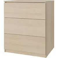 YUMEBLY | Kommode mit 3 Schubladen 80x60x50 cm – Schrank für Kleidung, Dokumente, kleine Gegenstände, Schubladenschrank | Sonoma