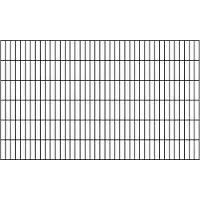 Alberts 664794 Doppelstabmattenzaun, kunststoffbeschichtet, matt schwarz, Höhe 120 cm