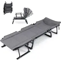 Costway Sonnenliege klappbar, 3in1 Gartenliege mit Kopfstütze & verstellbarer Rückenlehne, Liegestuhl Campingliege Klappbett bis 200kg 180x66,5x38cm