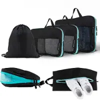 Atacama 15738, Packwürfel-Set, Schwarz, Türkis, Polyester, 6 Stück(e)