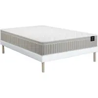 Vente-unique Set 140 x 190 cm Polsterbett + Schaumstoff und Memory-Gel-Matratze mit 7 Zonen, 22cm Höhe - SOMIRA von YSMÉE