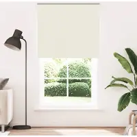 vidaXL Verdunkelungsrollo Cremeweiß 140x230cm Stoffbreite 136,6cm