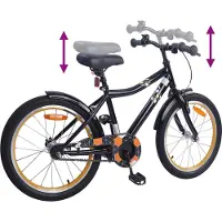 vidaXL Kinderfahrrad 18 Zoll für 5-7 Jahre alt Schwarz