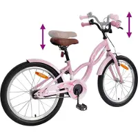 vidaXL Kinderfahrrad 18 Zoll für 5-7 Jahre alt Hellrosa