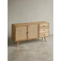 KADIMA DESIGN Mangoholz Sideboard, Unique Design, Stabile Konstruktion, Großer Stauraum. 140x40x75 cm |