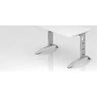 Hjh OFFICE PRO FARO 12 S - 120 x 80 höhenverstellbar Weiß/Silber