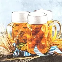 Home Fashion , Beer Mug, Lunch-Servietten aufgefaltetes Maß 33 cm x 33 cm, im Viertelfalz, 20 Stück pro Pack, 12 Pack pro Karton
