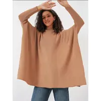 Big Dart Schlitz-Details Halb-Stehkragen Lockere Sweatshirt