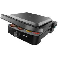 Cecotec Rock'nGrill 2000 Full Open, Schwarz, Grau, Rechteckig, Drehregler, Rost, 279 x 229 mm, Schwimmender Deckel, Scharnier