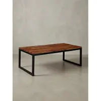 KADIMA DESIGN Industrie-Stil Couchtisch aus massivem Sheesham-Holz, Unikat mit stilvoller Maserung. 110x60x40 cm |