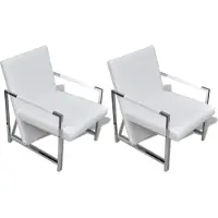 vidaXL Leder Sessel Mit Chromgestell Und Kunstlederbezug 2 Einheiten