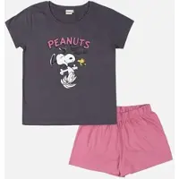 Snoopy Pyjama Set Kurz - dunkelgrau/rosa - L