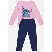 Lilo & Stitch Pyjama Set Langarm - Rosa/Blau - mehrfarbig - M