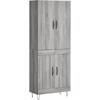 vidaXL Highboard Grau Sonoma 69,5x34x180 cm Holzwerkstoff