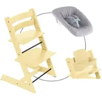 Stokke Tripp Trapp Bundle Treppenhochstuhl inkl. Newbornset Light Grey & Babyset, gelb