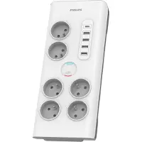 Philips SPN7060WA/60 Überspannungsschutz Weiß 6 Netzsteckdose(n) 2 m