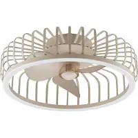Brilliant Drahtlampen-Deckenventilator Capo Sandbraun