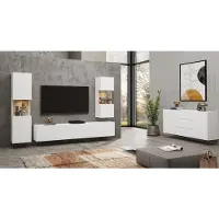 Meublorama DL-HA-AVA-249NLM05-07-26-40*5C/112KG, 5 Tür(en), Weiß, Mitteldichte Faserplatte (MDF), 3 Schublade(n), 350 mm, 3000 mm