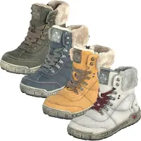 Mustang Damen Schnürboots Stiefeletten Warmfutter 1290-607, Größe:39 EU, Farbe:Weiß