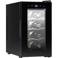 Cecotec GrandSommelier 830, Thermoelektrische Weinkühler, Freistehend, 8 Flasche(n), E, Innenbeleuchtung, Schwarz